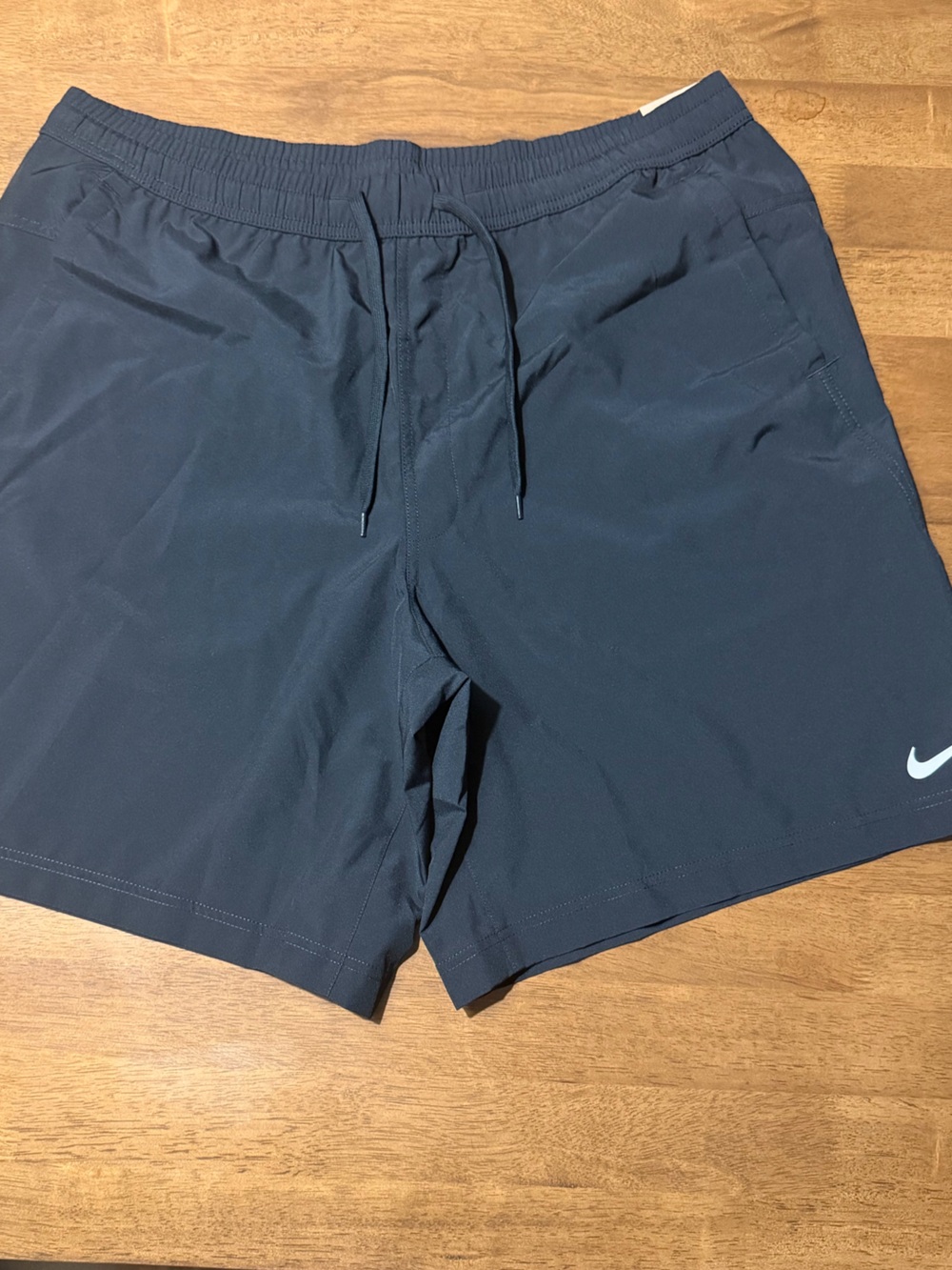 Nike Black Men's Athletic Training Shorts with White Swoosh